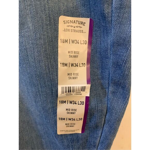 LEVI STRAUSS JEANS SIGNATURE SIMPLY STRETCH MID RISE SKINNY SZ 18/ 34W 30L NWT - Picture 8 of 11